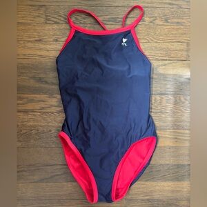 TYR Women’s Navy & Red Reversible Swimsuit (Size 38)